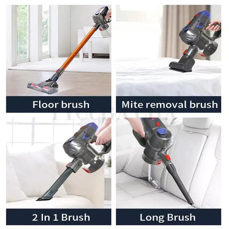 Cordless Handheld Vacuum Cleaner with 10Kpa Suction Power, 150W Dual Motor, LED Light - Ideal for Home and Car Dust and Mite Removal