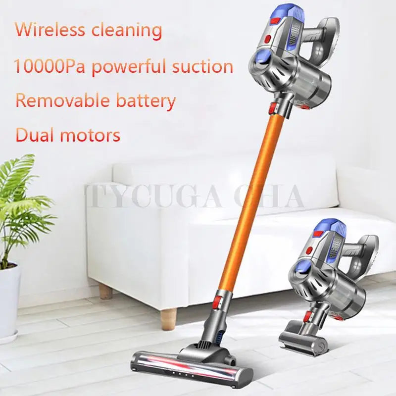 Cordless Handheld Vacuum Cleaner with 10Kpa Suction Power, 150W Dual Motor, LED Light - Ideal for Home and Car Dust and Mite Removal